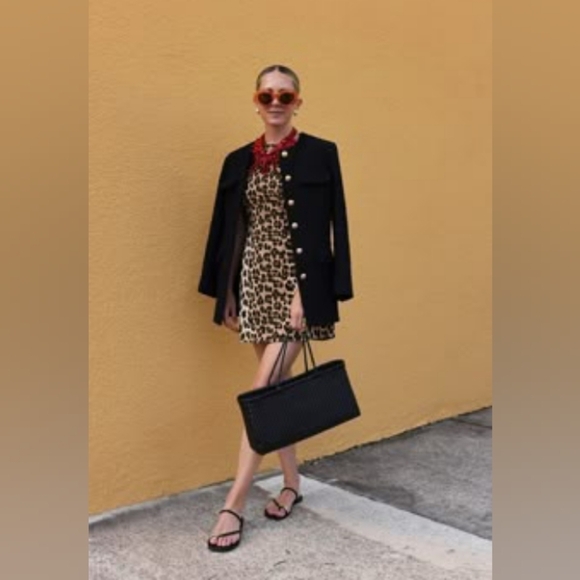 Leapard Print Silky Sleeveless Halter Dress - Picture 12 of 12